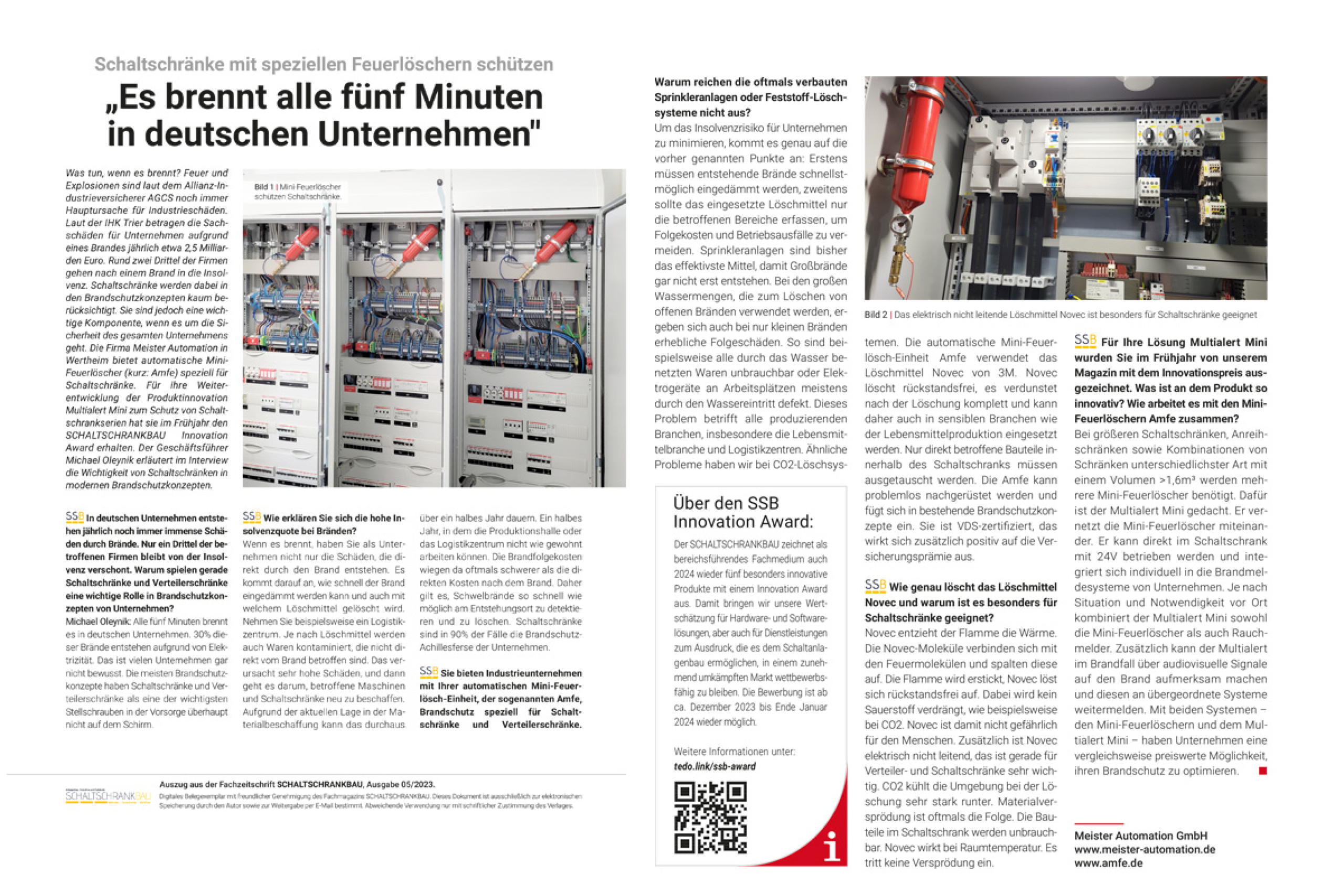 Enclosure construction interview: Preventive fire protection for your enclosure ( AMFE )